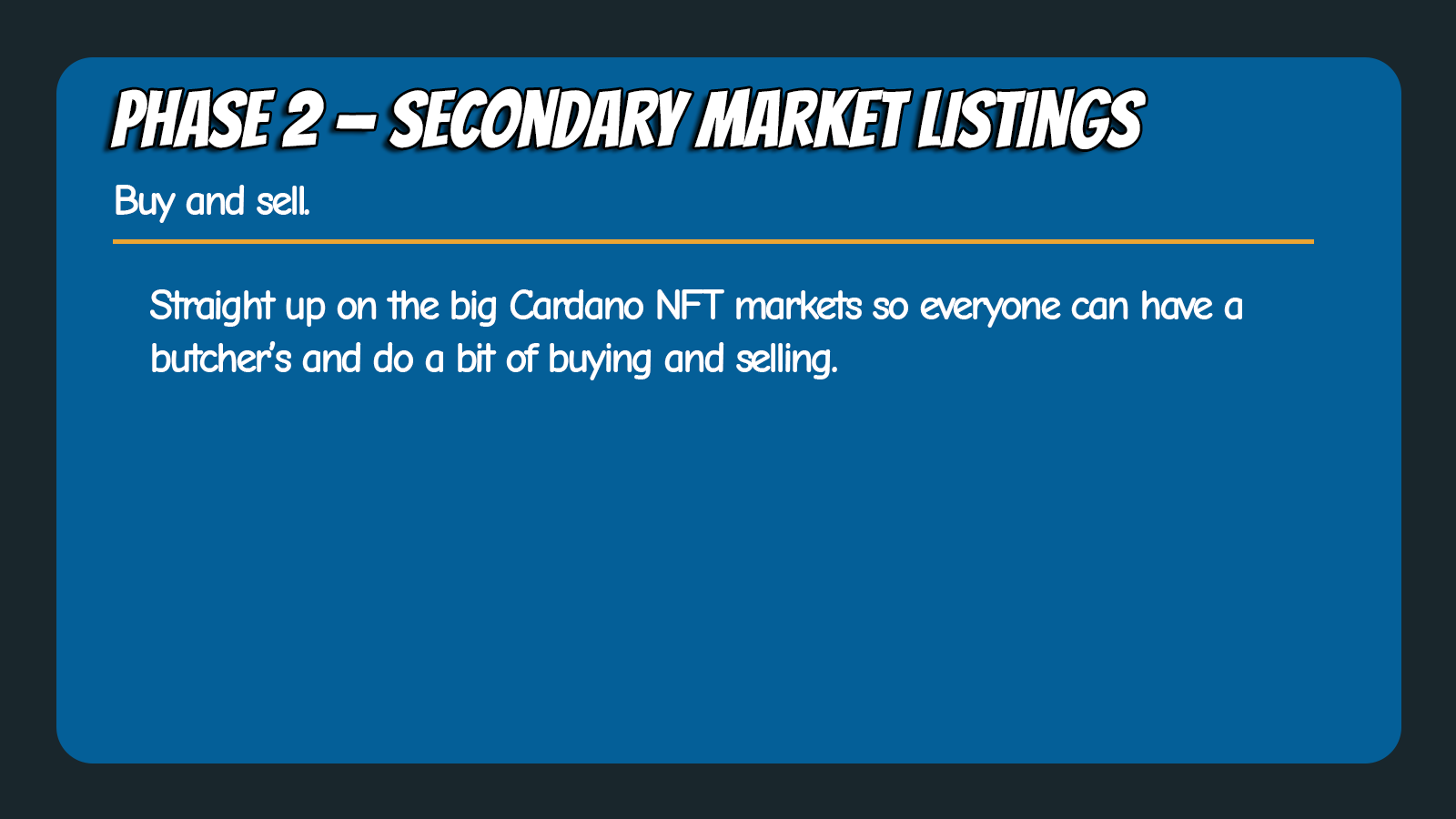 Phase 2 — Secondary Market Listings