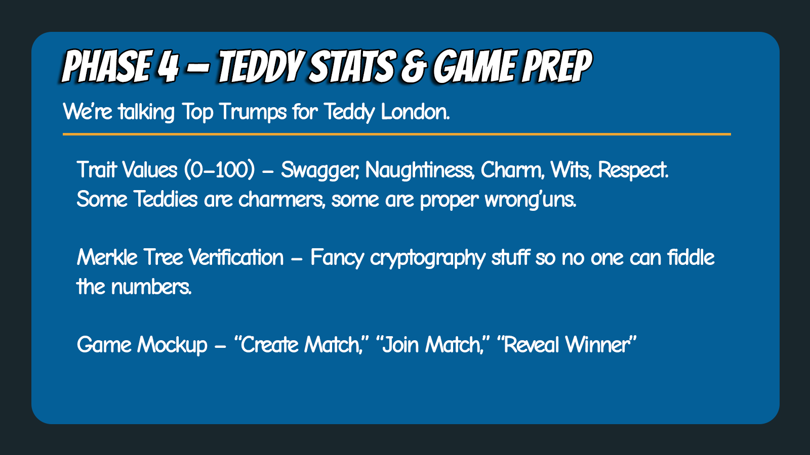 Phase 3 — Stats & Game Prep