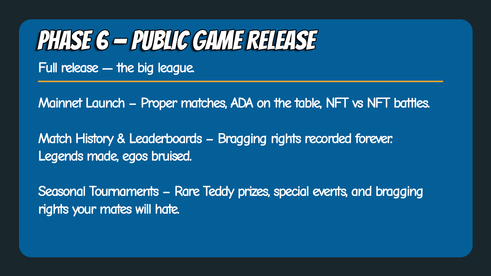 Phase 5 — Public Game Release